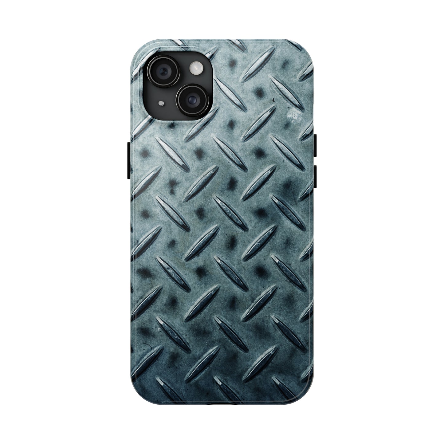 Blue Steel Diamond Plate Design Iphone Tough Phone Case