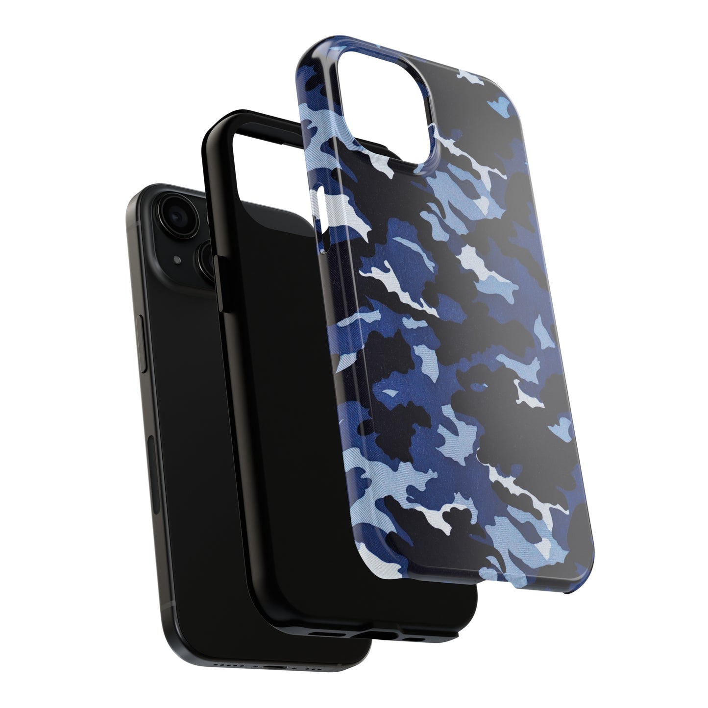 Deep Sea Concealment: Navy Blue Camouflage Iphone Tough Phone Case