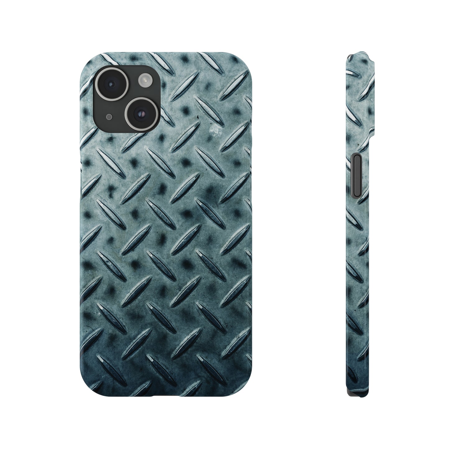 Blue Steel Diamond Plate Design Iphone 15-12 Slim Phone Case