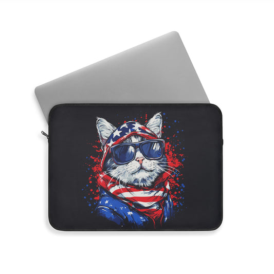 Patriotic Purr American Dream Cat Laptop or Ipad Protective Sleeve 3 Sizes Available