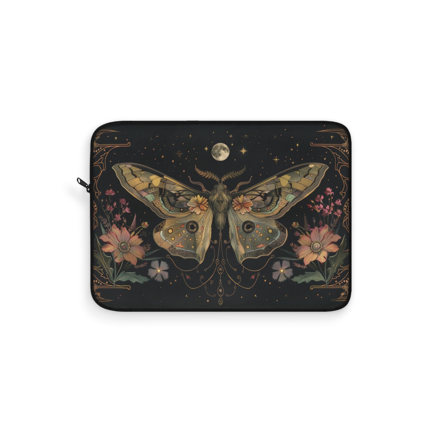 Lunar Moth Symphony with Moonlit Florals and Ethereal Glow Laptop or Ipad Protective Sleeve 3 Sizes Available