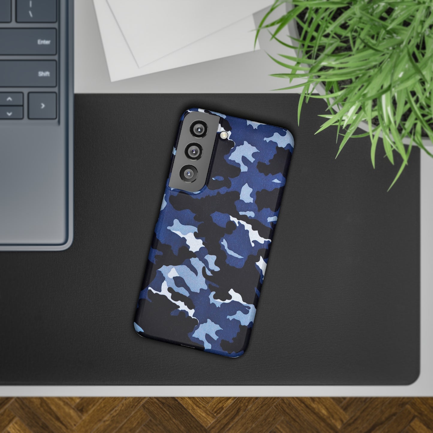 Deep Sea Concealment: Navy Blue Camouflage Samsung Slim Cases