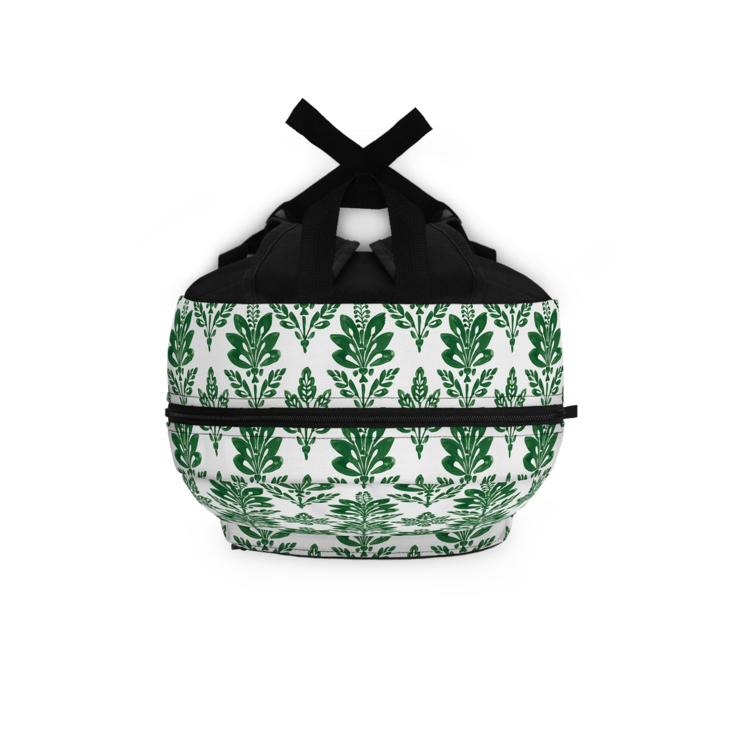 Green Botanical Indian Block Print Pattern Lightweight Stylish Durable Backpack (Made in USA)