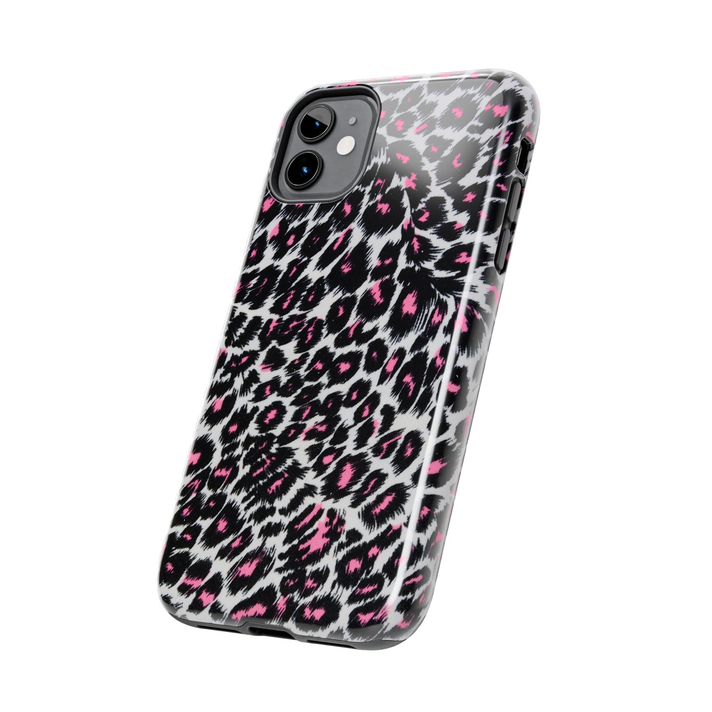 Fierce Femininity Pink and Black Leopard Print Iphone Tough Phone Case