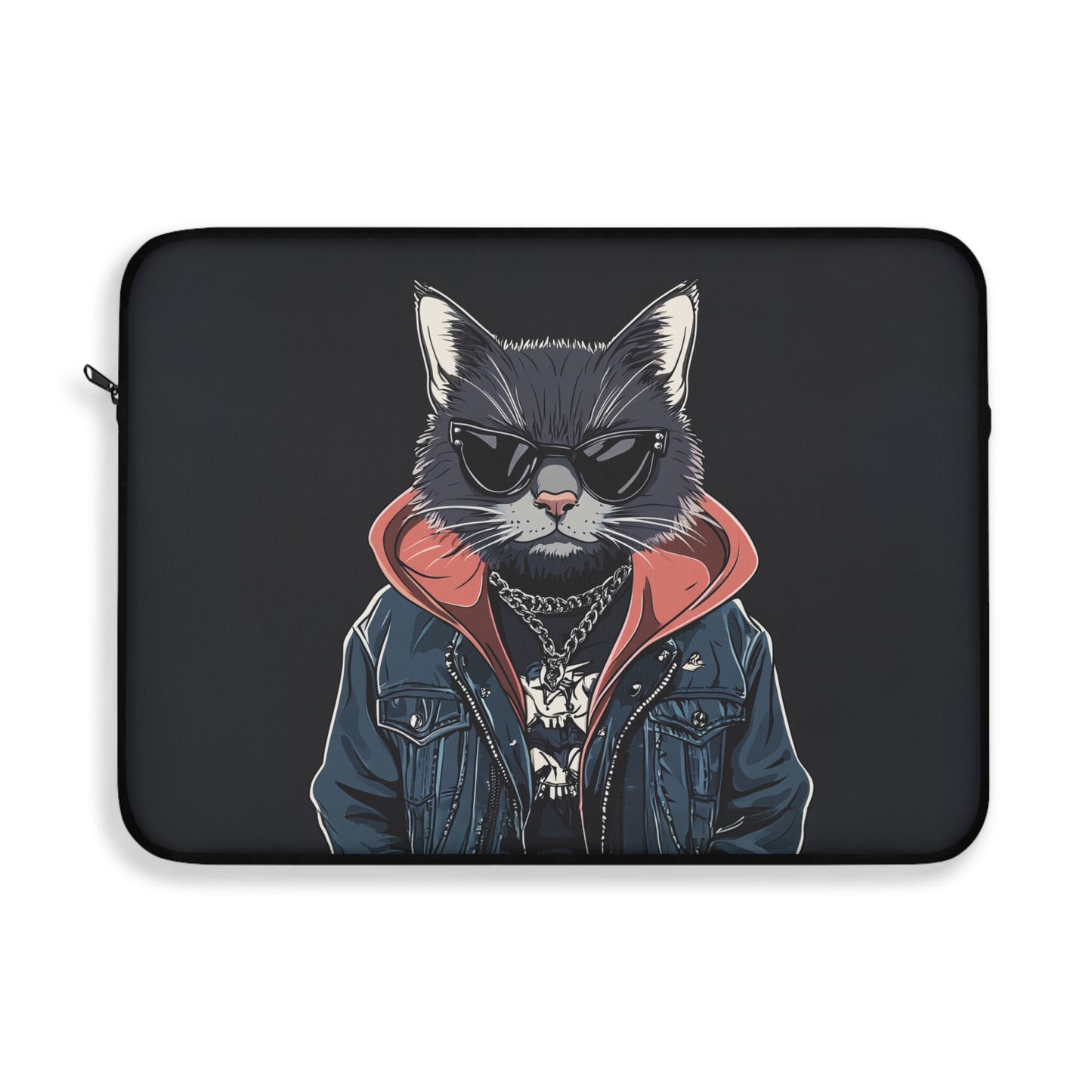 Cool Cat Biker Laptop or Ipad Protective Sleeve 3 Sizes Available