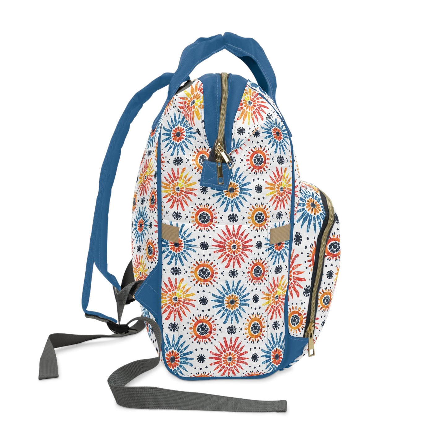 Sunny Burst of Sunflowers in Vibrant Colors Multifunctional Diaper Backpack