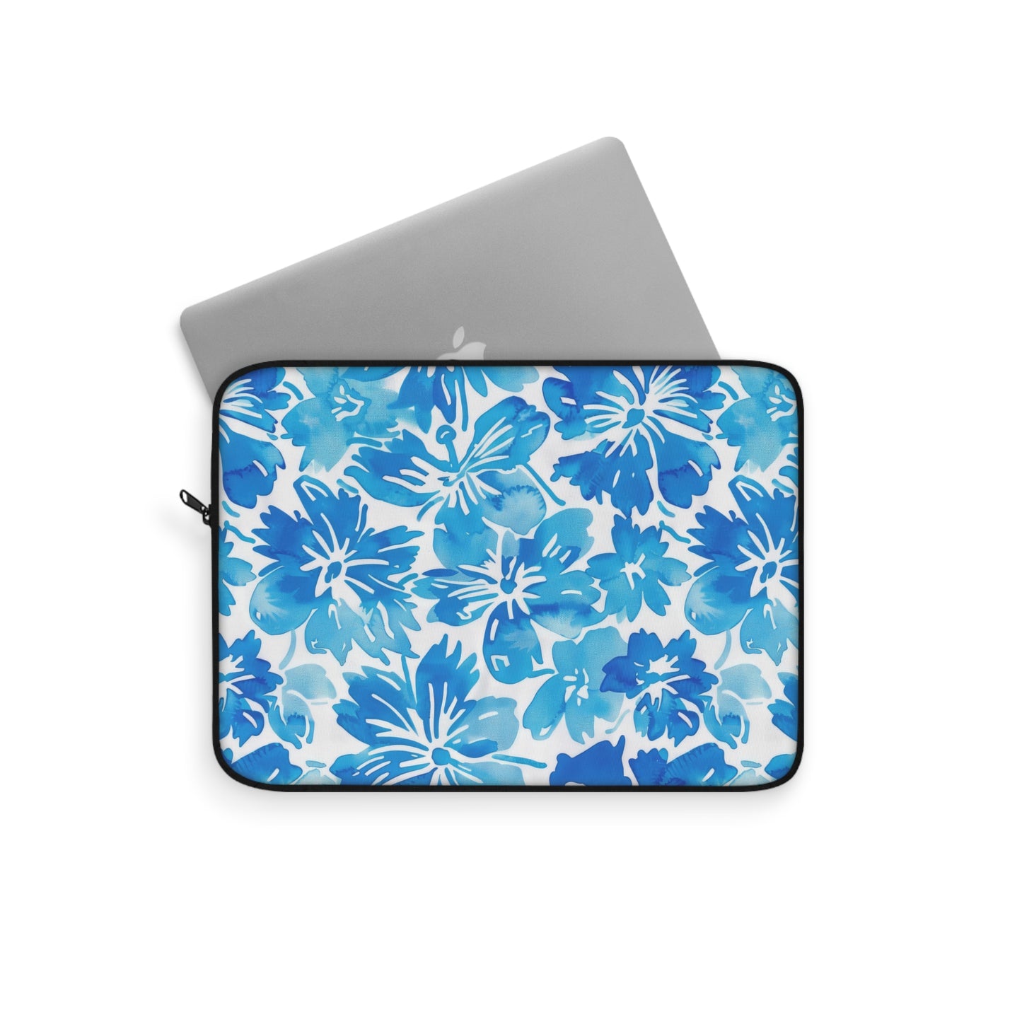 Tranquil Tropics: Soft Blue Tropical Flowers Laptop or Ipad Protective Sleeve 3 Sizes Available