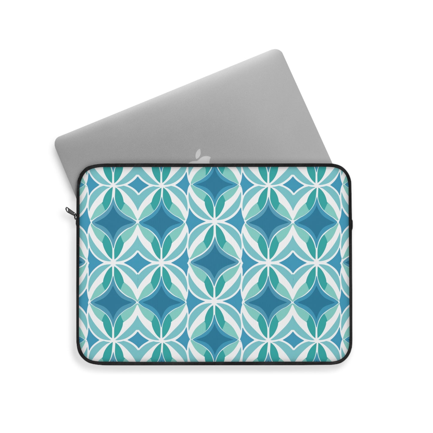 Retro Abstract Blue, Teal, and Aqua Pattern Laptop or Ipad Protective Sleeve 3 Sizes Available