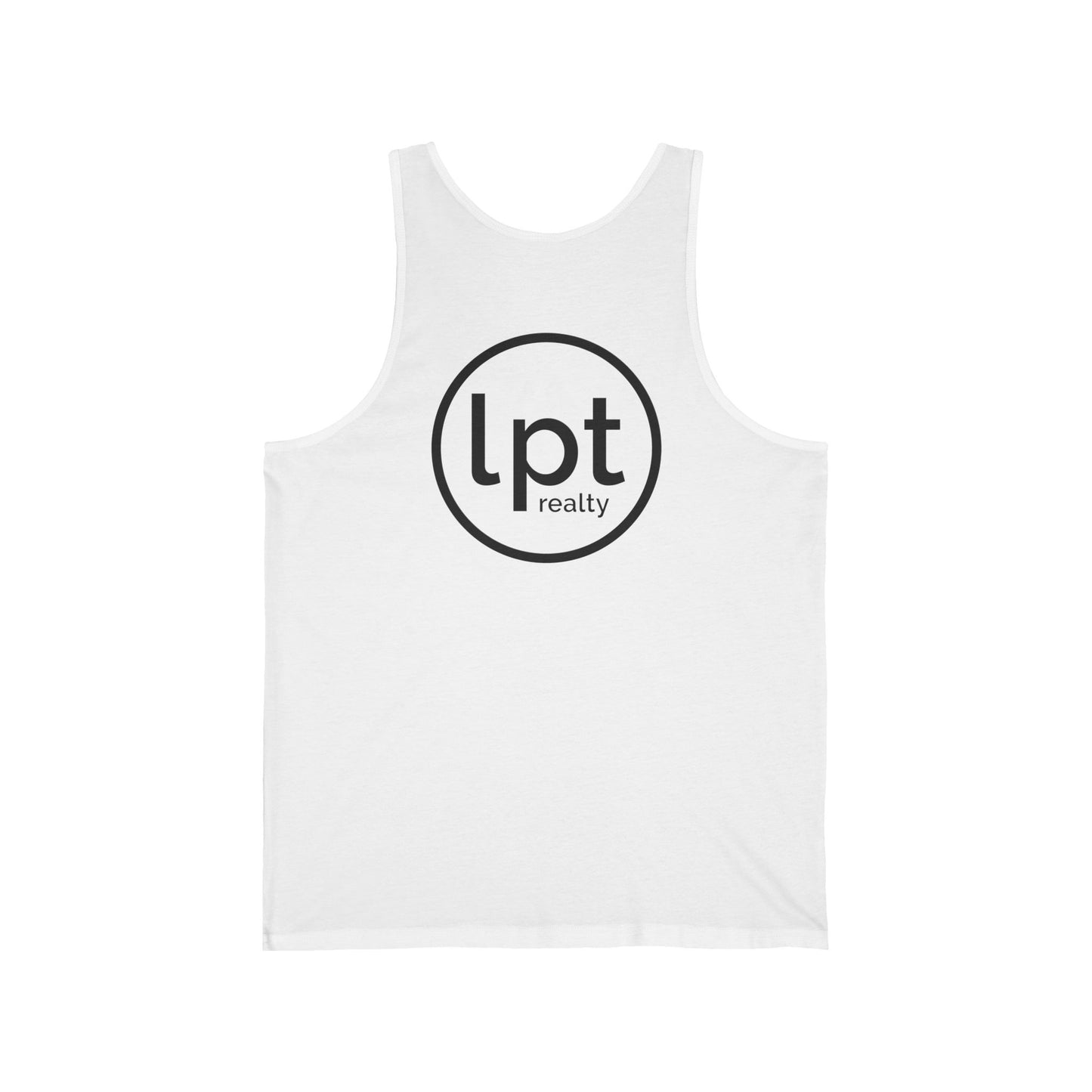 LPT Realty Funny Workout Tank Buffering My Motivation, LPT Logo on Back Workout Tank Unisex Jersey Tank