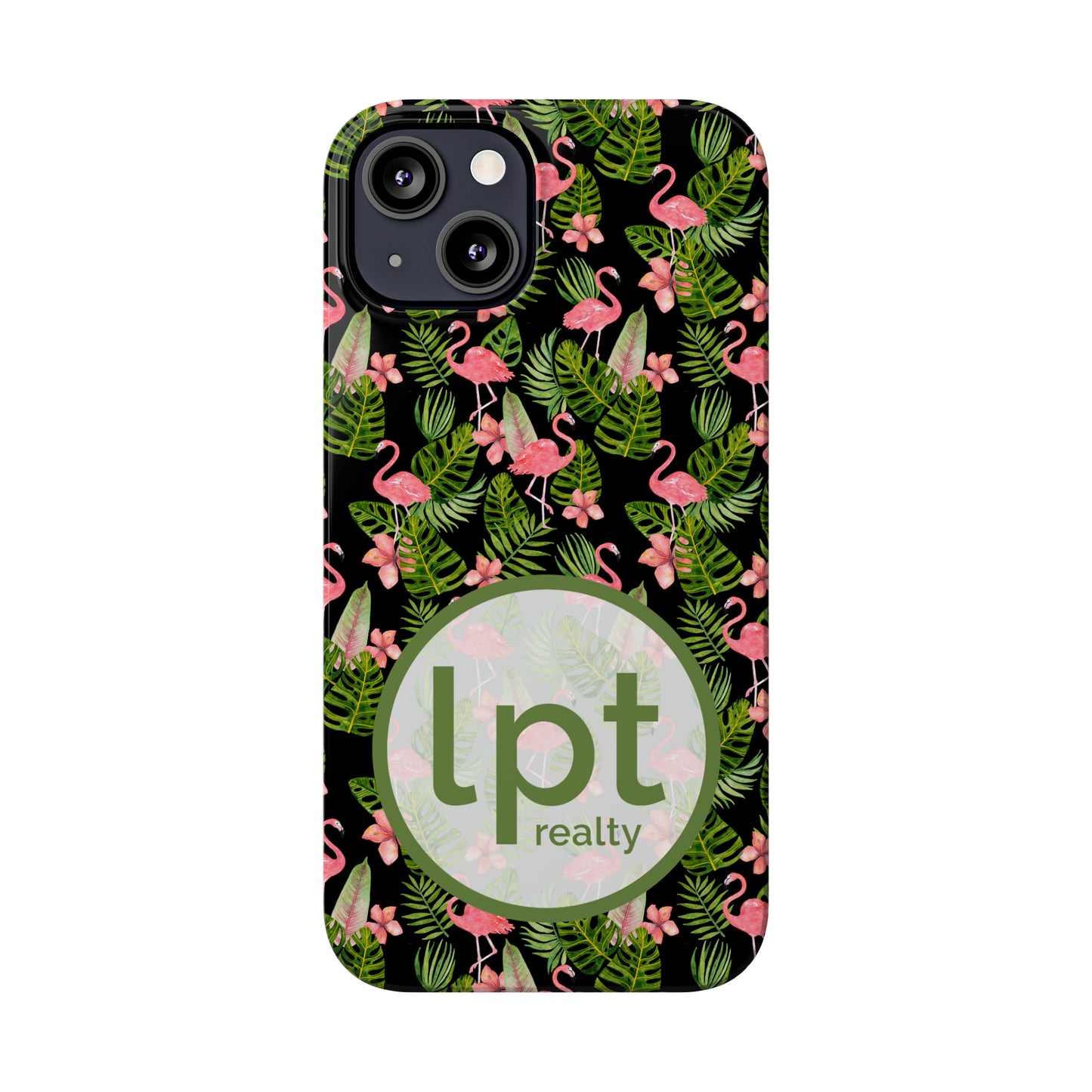 LPT Realty Logo -  Tropical Flamingos Iphone 15-12 Slim Phone Case