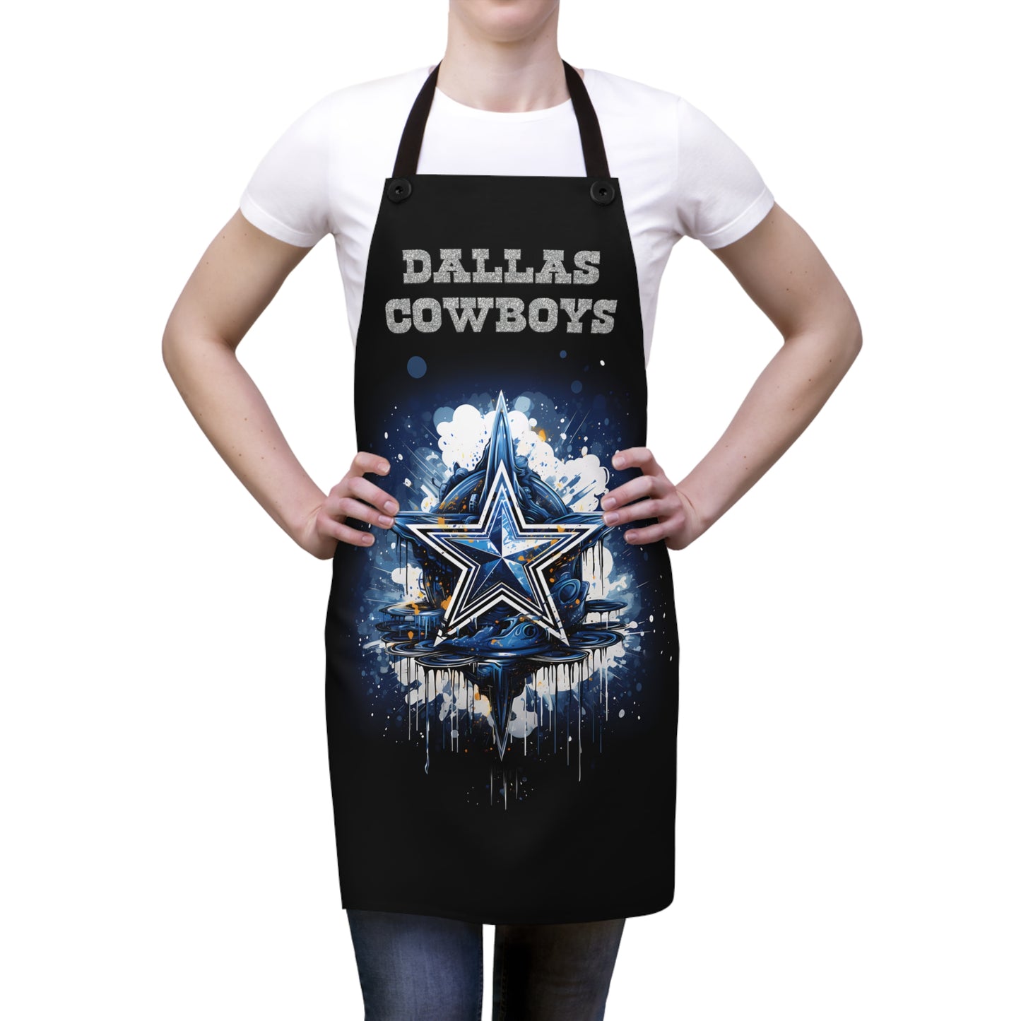 Dallas Cowboys Themed Design with Large Star - Kitchen Chef Apron