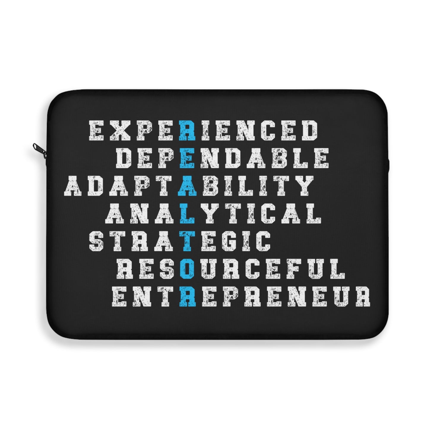 Realtor in Blue, Experienced Dependable Adaptability Analytical Strategic Resourceful EntrepreneurLaptop or Ipad Protective Sleeve 3 Sizes