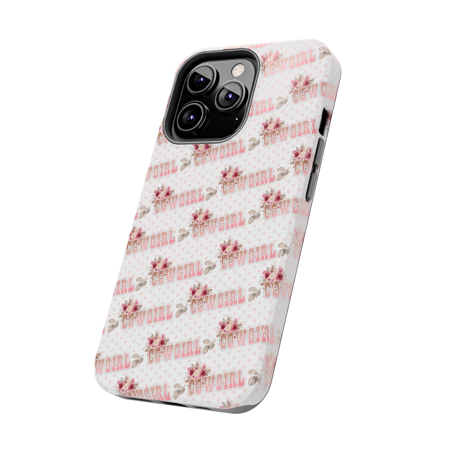 Pink Cowgirl and Flowers Iphone Tough Phone Case