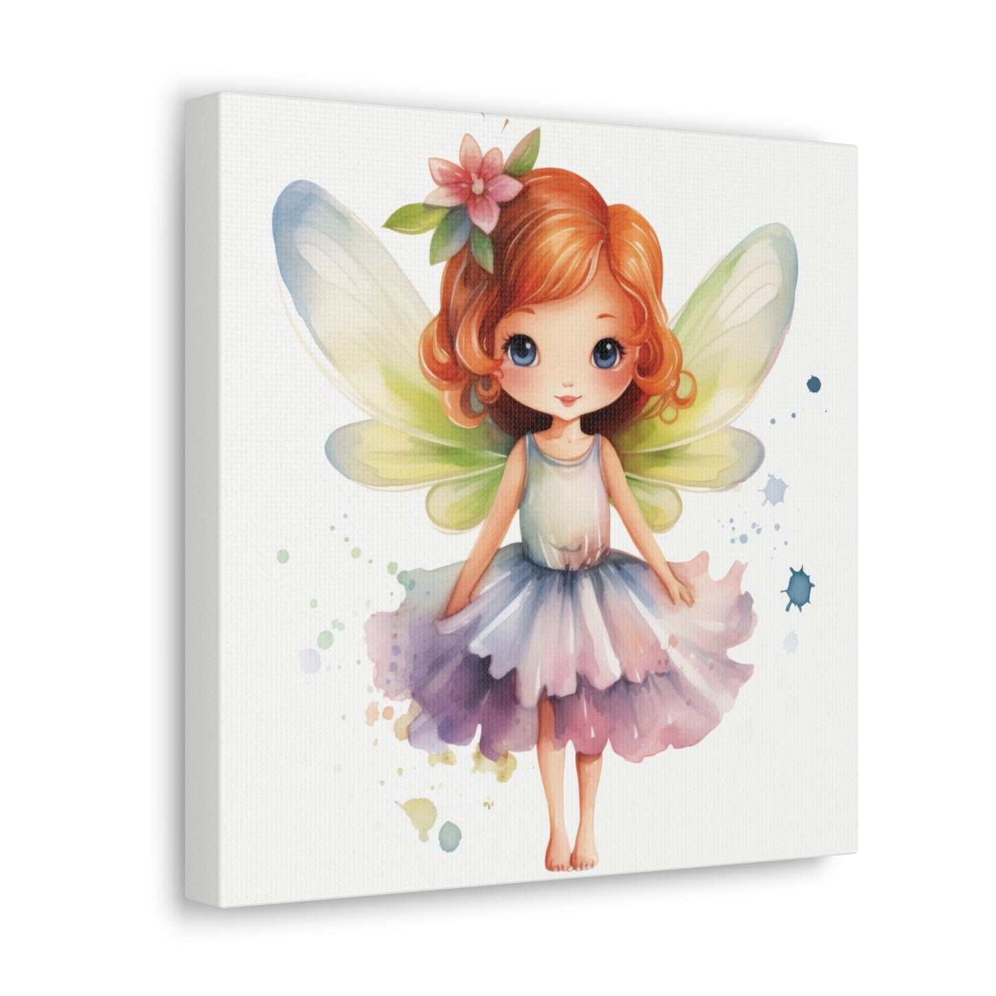 Watercolor Portrait of an Irish Red-Haired Little Girl as a Fairy Ballerina on Canvas Gallery - 5 Sizes