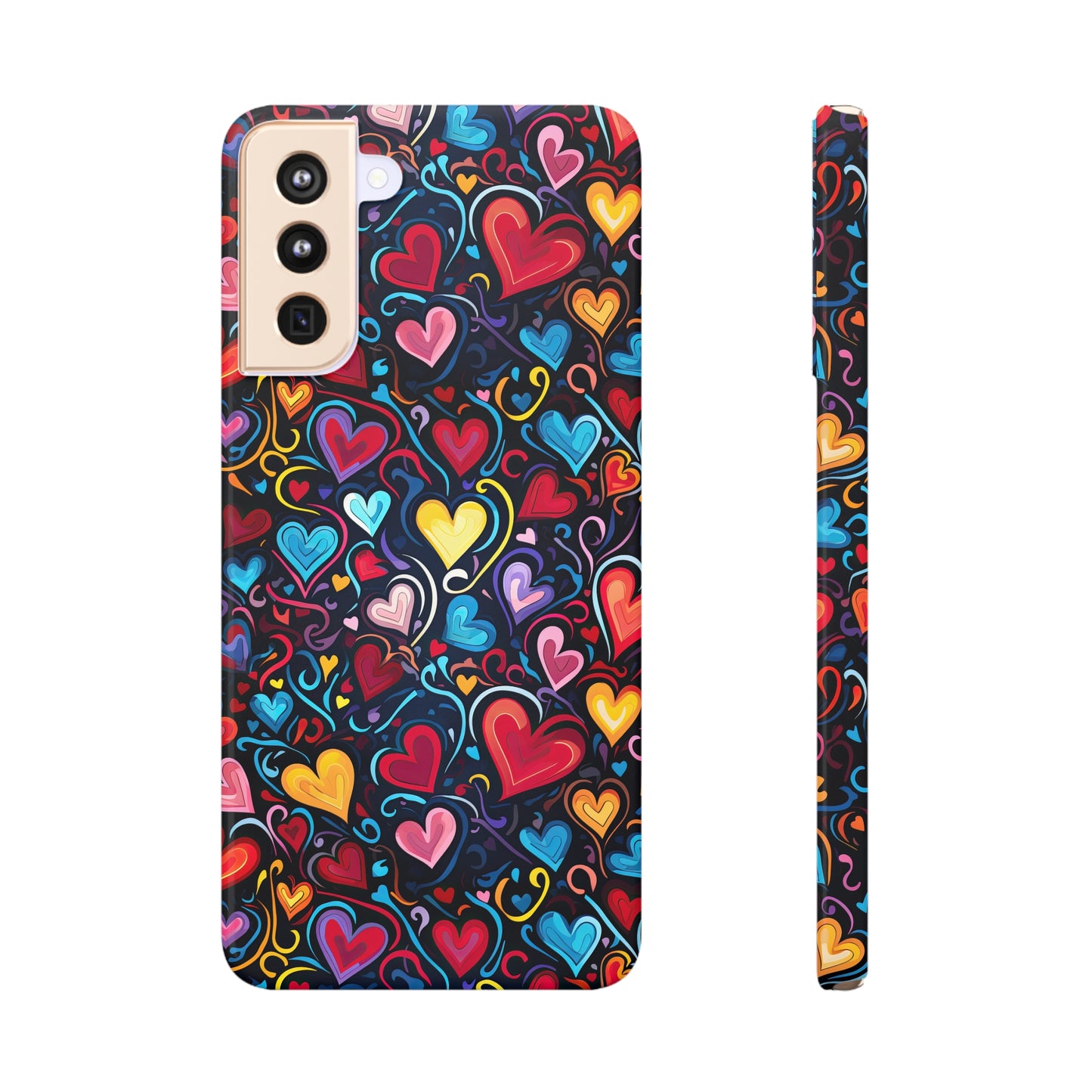 Whimsical Colorful Heart Design Samsung Slim Cases