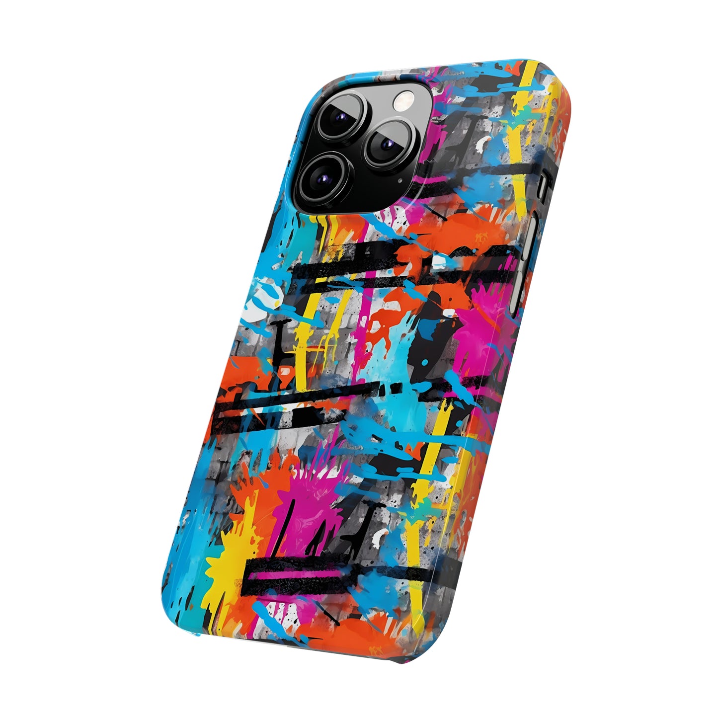 Rainbow Color Abstract Graffiti Design Iphone 15-12 Slim Phone Case