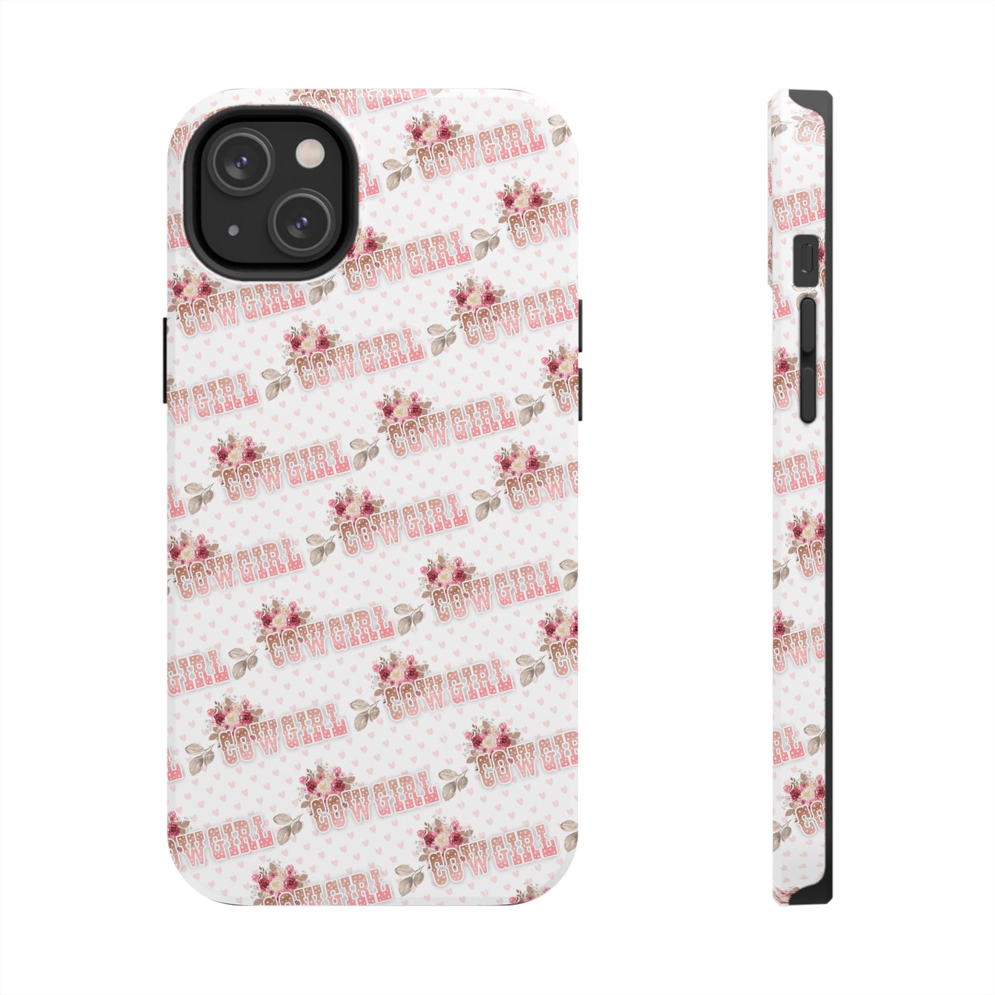 Pink Cowgirl and Flowers Iphone Tough Phone Case