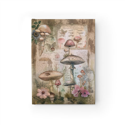 Botanical Illustrations: Mushrooms, Flowers, and Butterflies Grace Vintage Paper with Natural Beauty - Hardcover Ruled Line Journal 5" x 7"