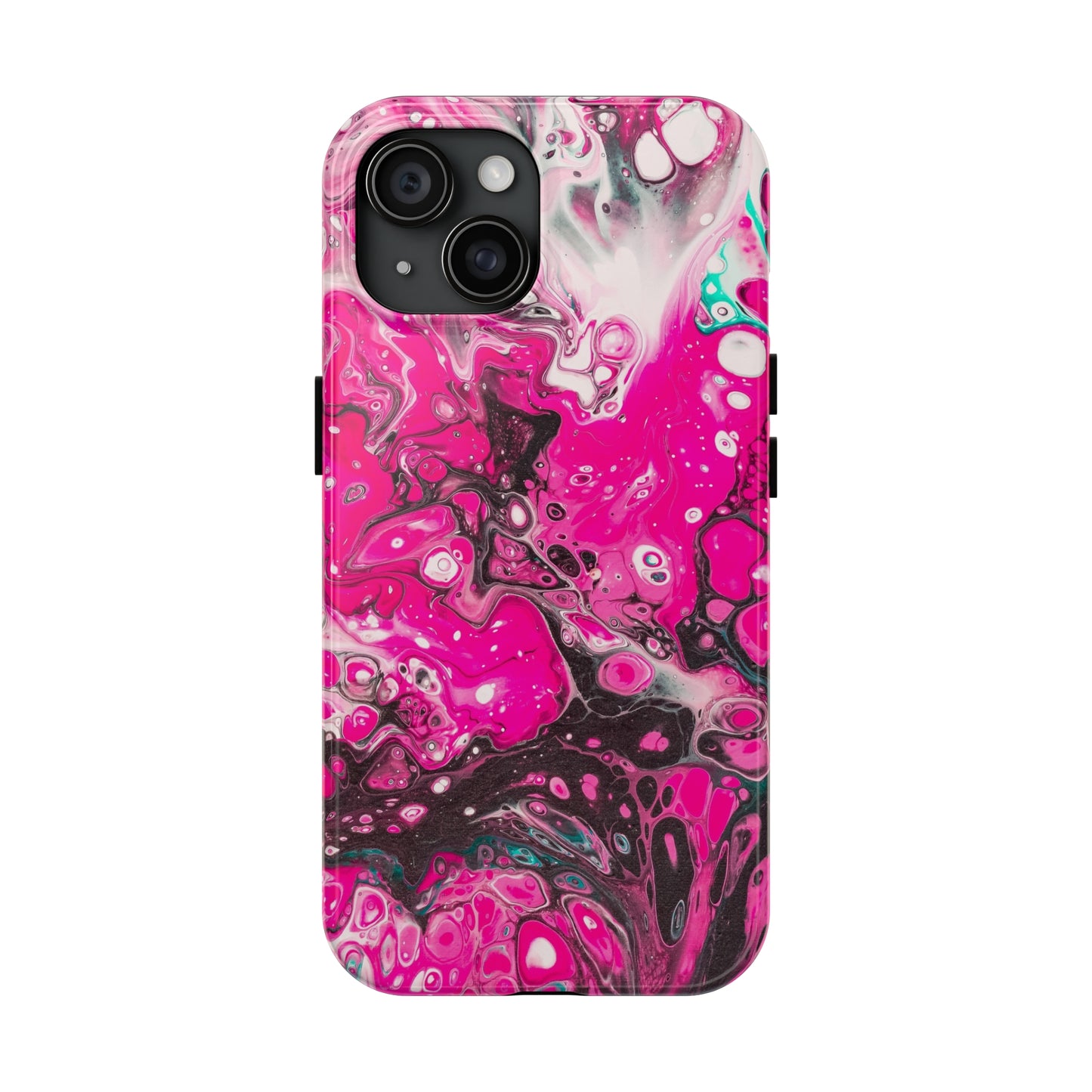 Pink, Black and White Alcohol Ink Design Iphone Tough Phone Case