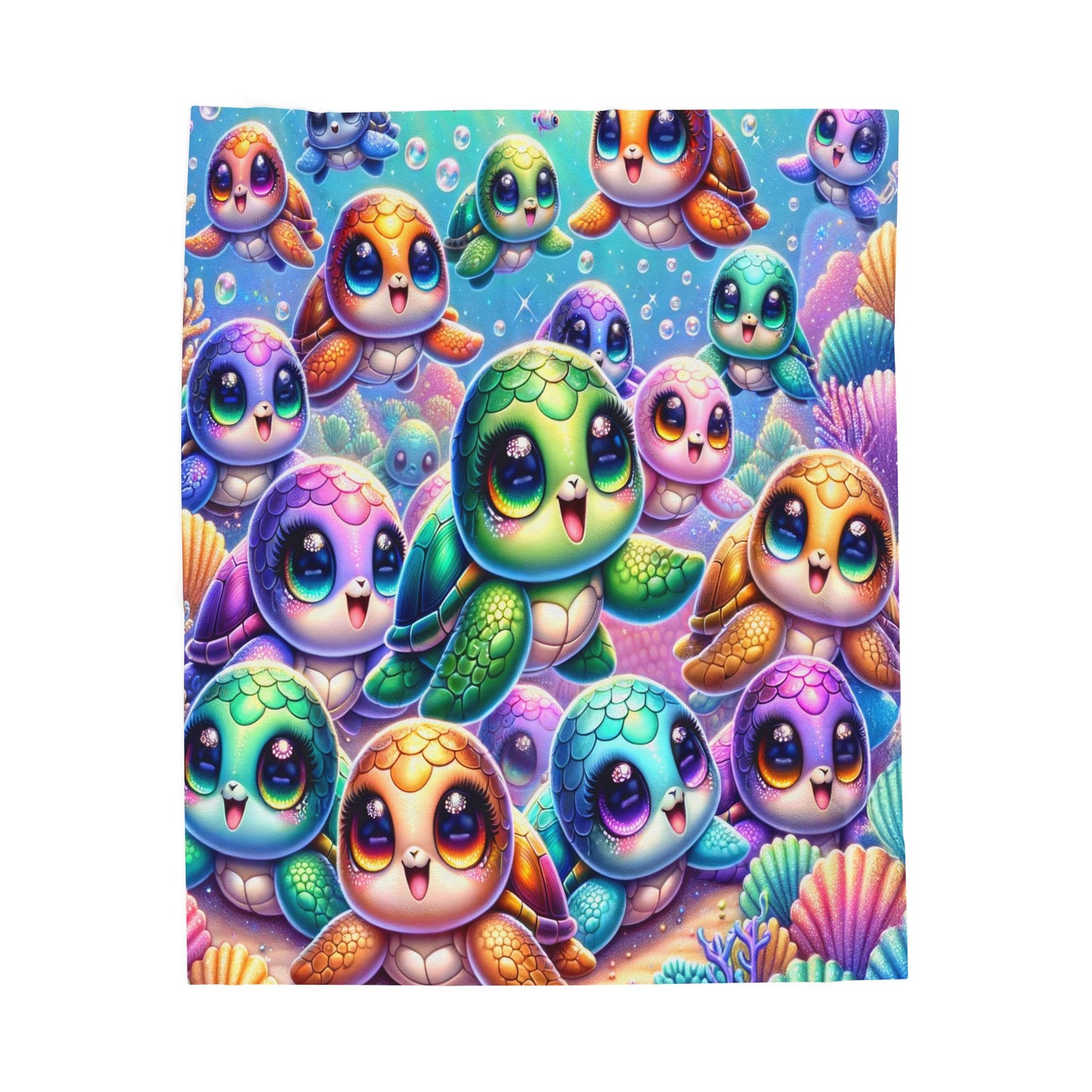 Cute Baby Sea Turtles Velveteen Plush Blanket 3 Sizes