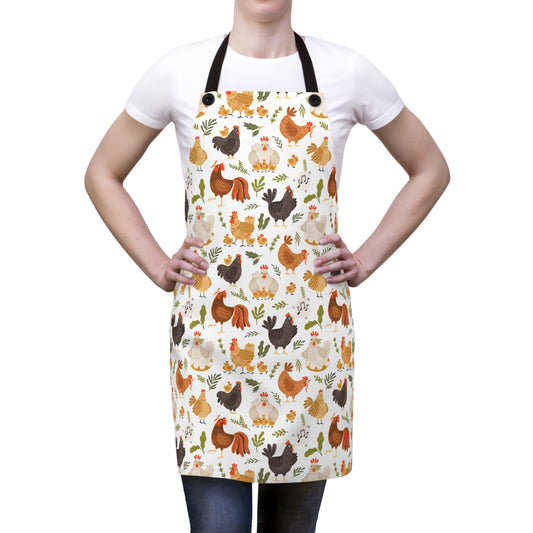 Quirky Farm Flock: Crazy Chickens on the Loose! Kitchen Chef Apron