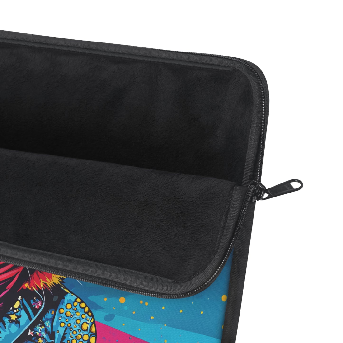 Cosmic Pop: Bowie-Inspired Cat Rockstar in Technicolor Laptop or Ipad Protective Sleeve 3 Sizes Available