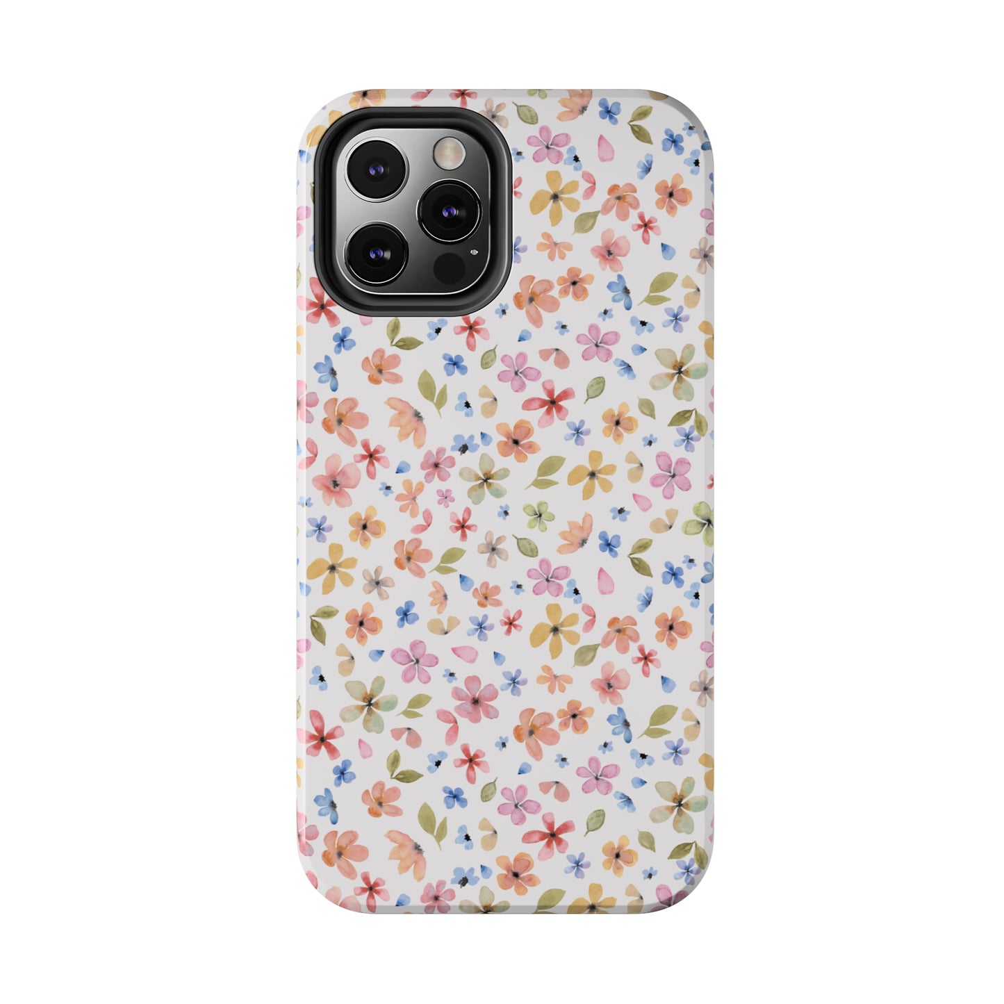 Tiny Pink, Yellow and Blue Flowers Iphone Tough Phone Case