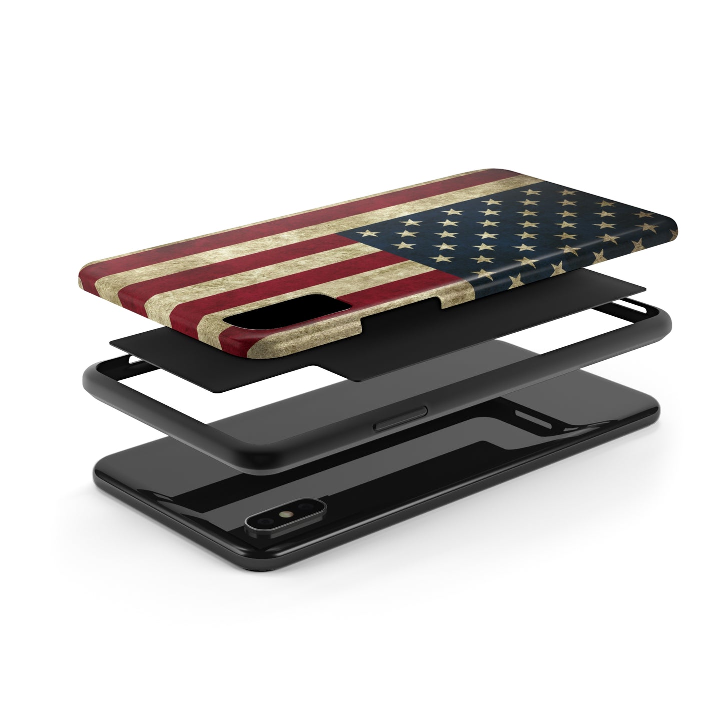 Rugged American Flag Iphone Tough Phone Case