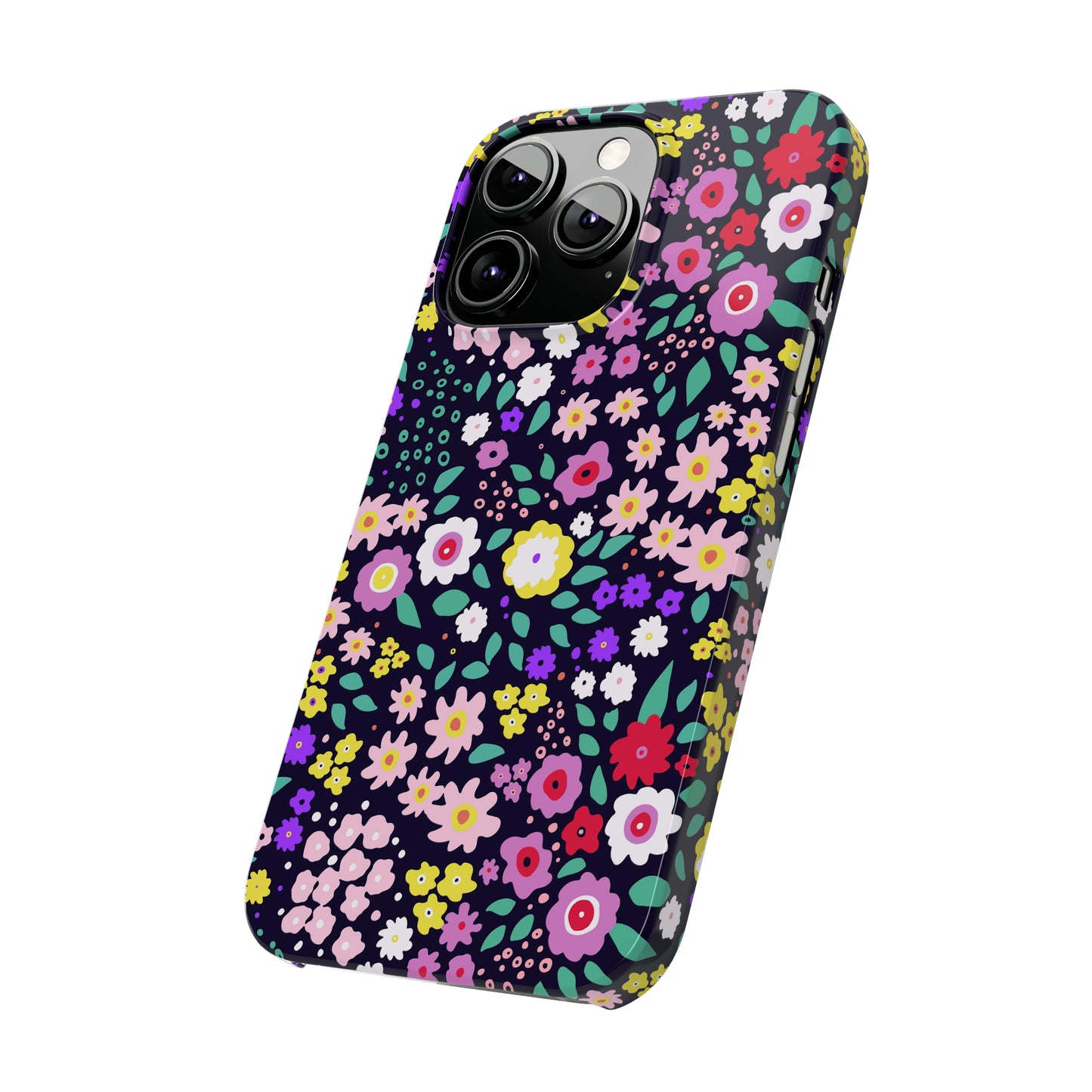 Tiny Colorful Flowers Iphone 15-12 Slim Phone Case