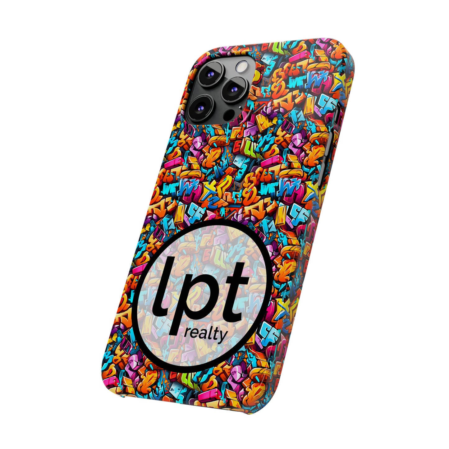 LPT Realty Logo -  3D Street Art Graffiti Design Iphone 15-12 Slim Phone Case