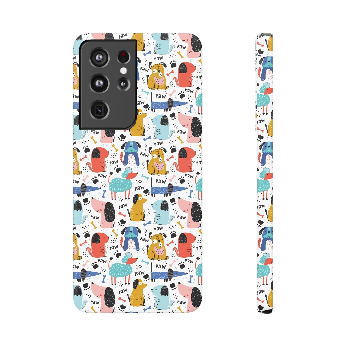 Playful Pups: Colorful Cartoon Dogs Samsung Slim Cases