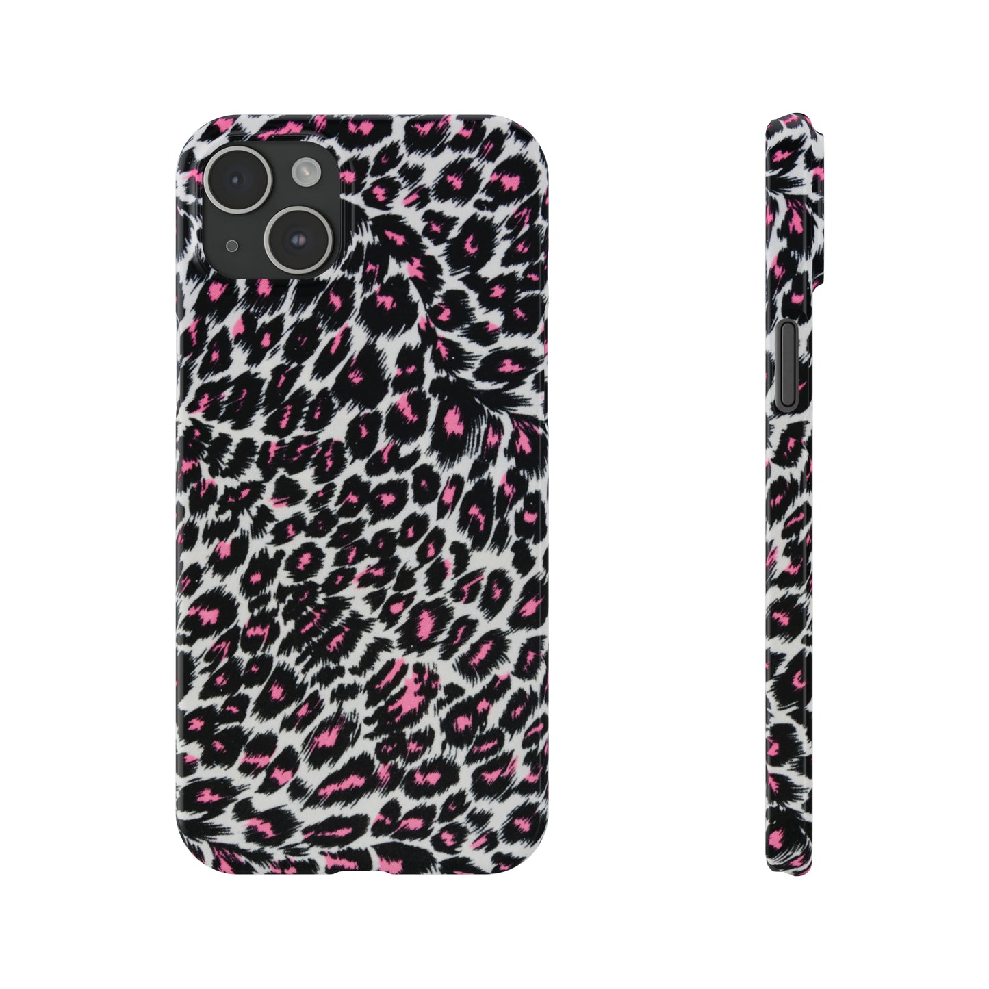 Fierce Femininity Pink and Black Leopard Print Iphone 15-12 Slim Phone Case