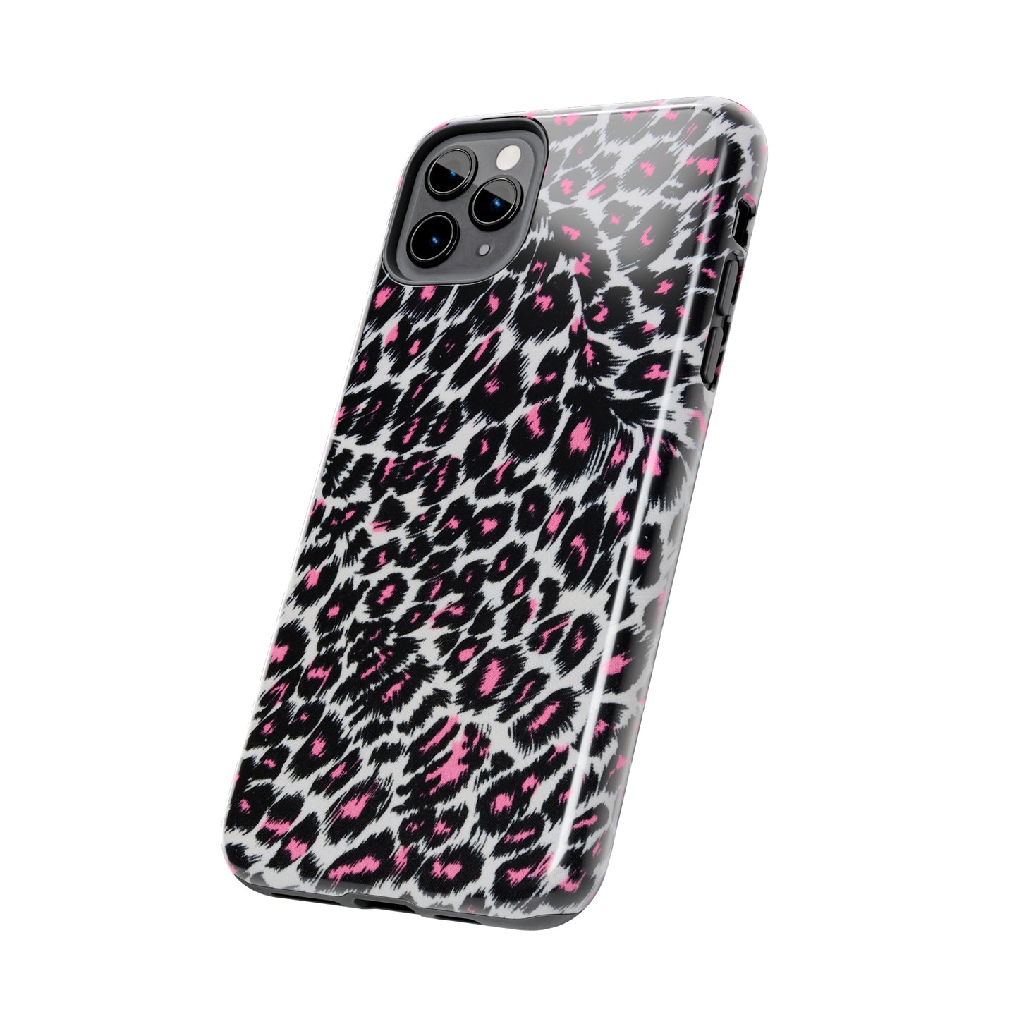 Fierce Femininity Pink and Black Leopard Print Iphone Tough Phone Case