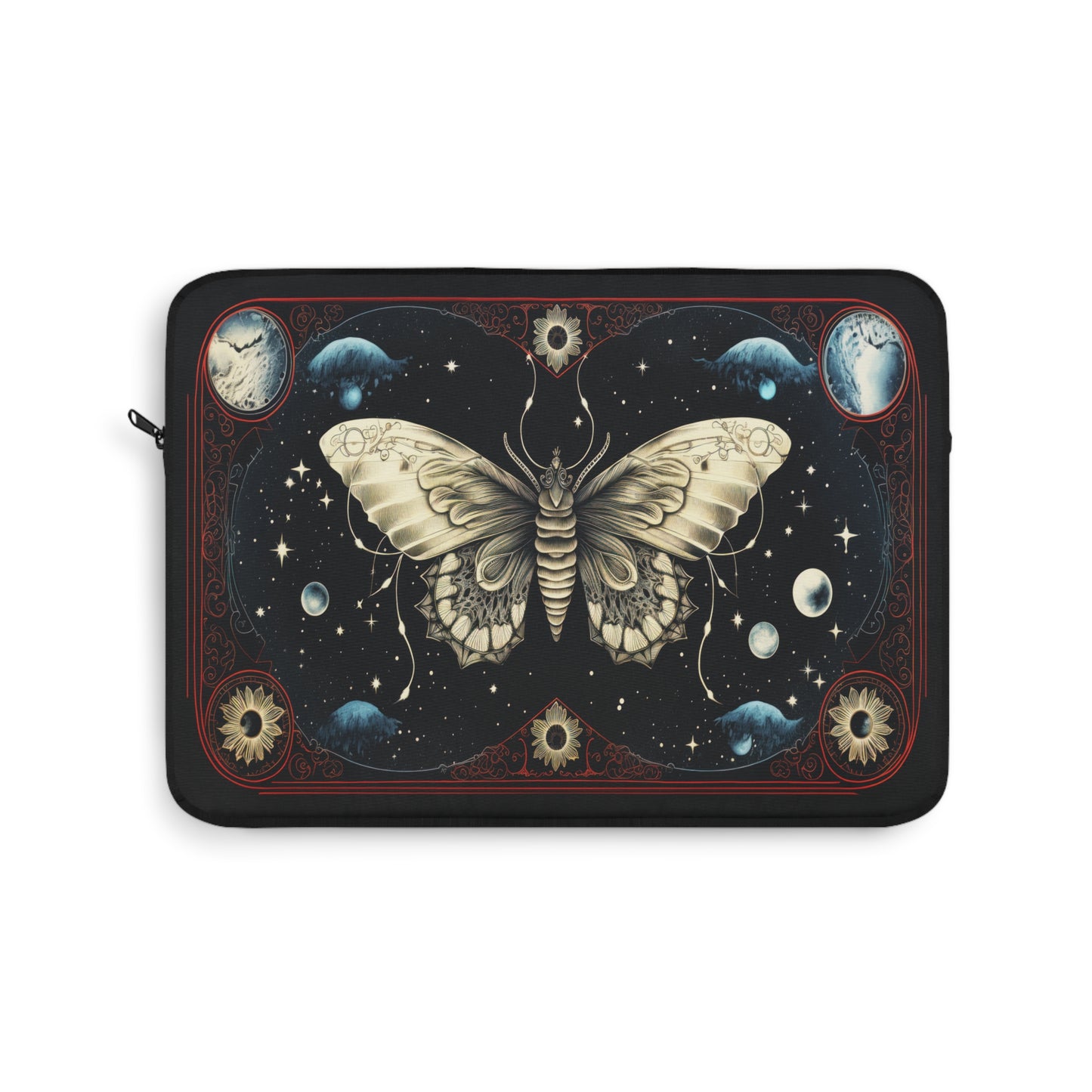 Fantasy Death Moth and Celestial Planets  - Laptop or Ipad Protective Sleeve 3 Sizes