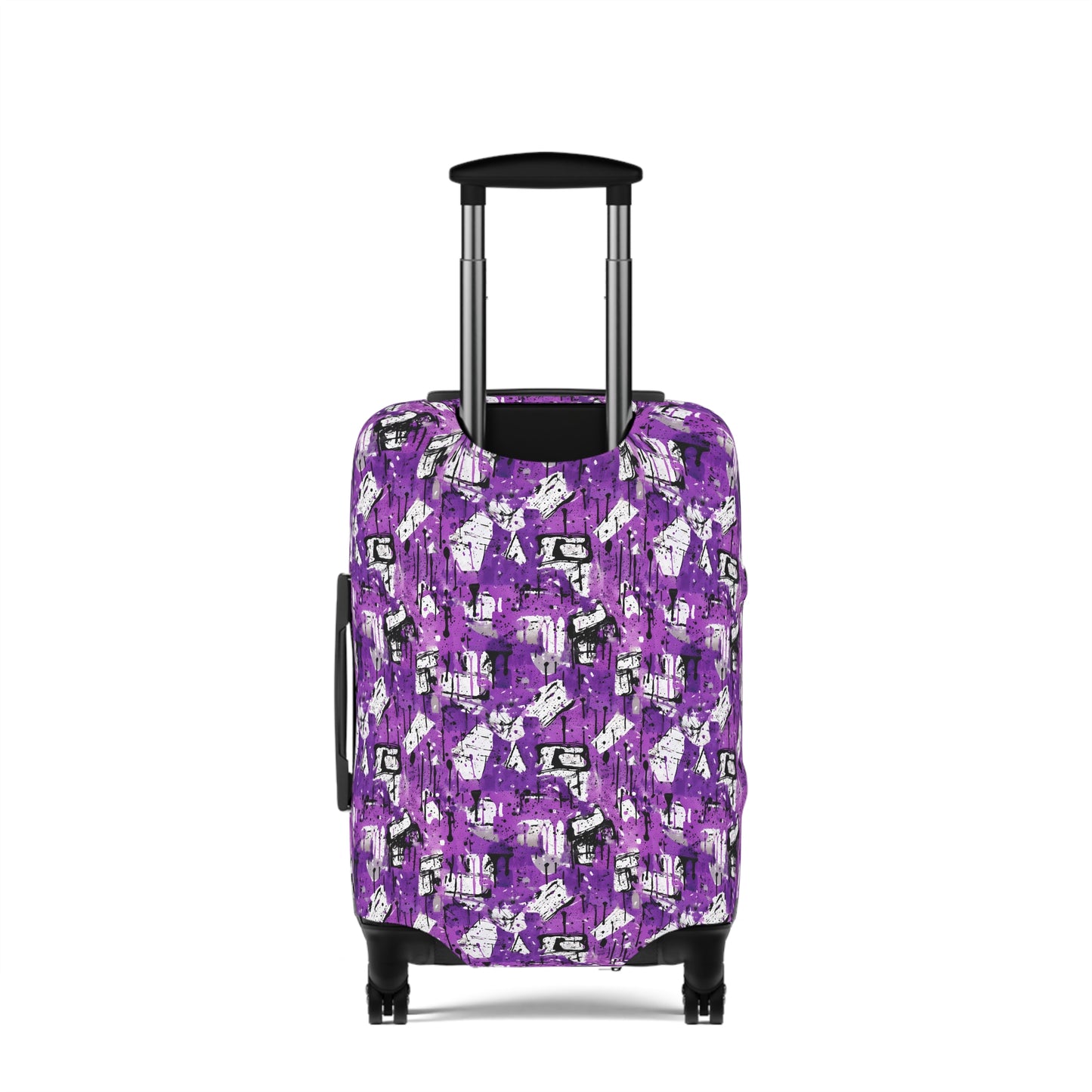 Black, White and Purple Graffiti Abstract Art  - Luggage Protector and Cover 3 Sizes