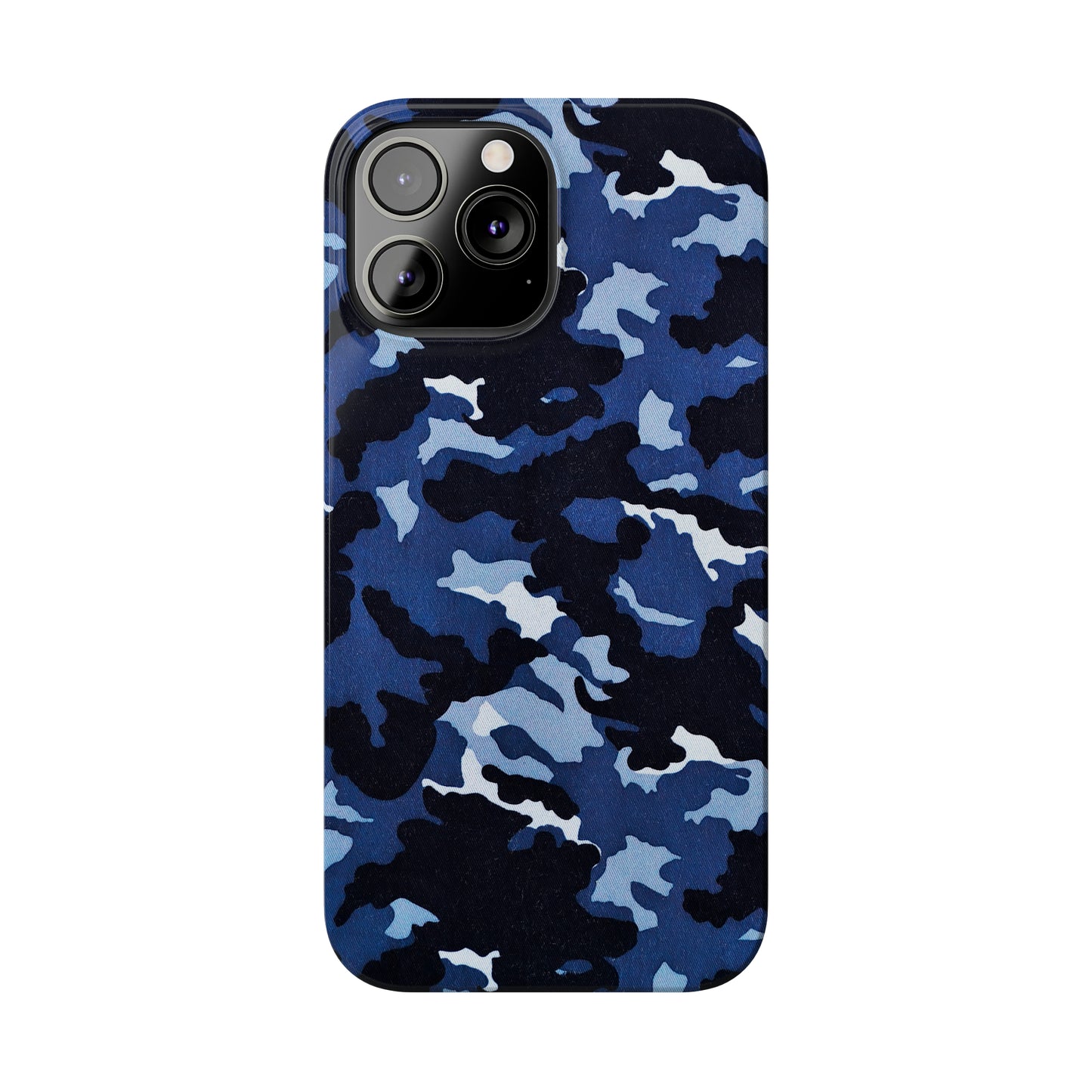 Deep Sea Concealment: Navy Blue Camouflage Iphone 15-12 Slim Phone Case