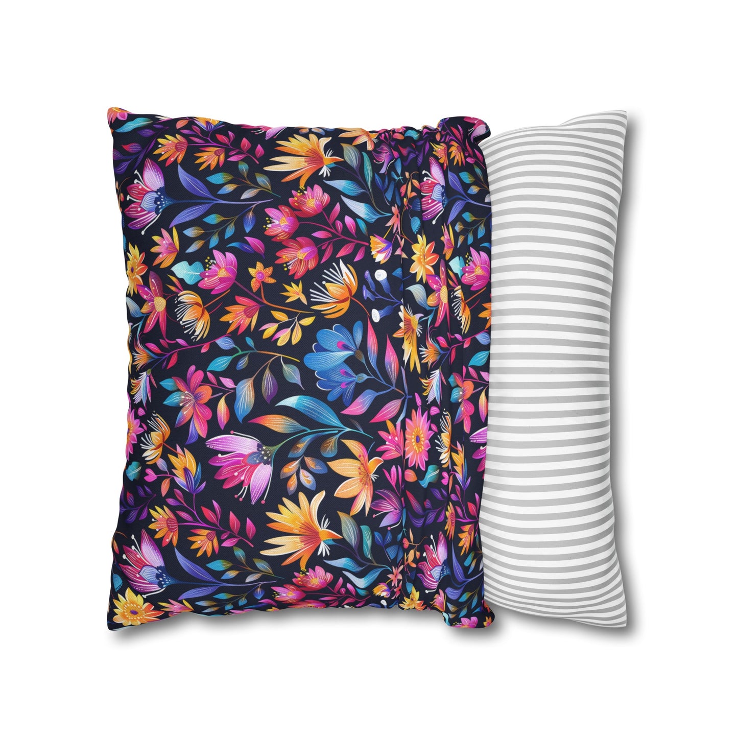 Enchanted Night Garden of Floral Bliss Spun Polyester Square Pillowcase 4 Sizes