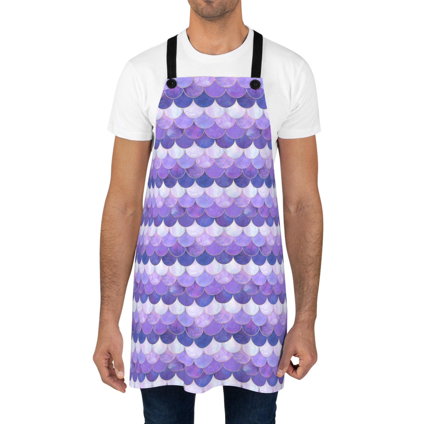 Enchanting Mermaid Hues: Purples Shimmering Scales  - Kitchen Chef Apron