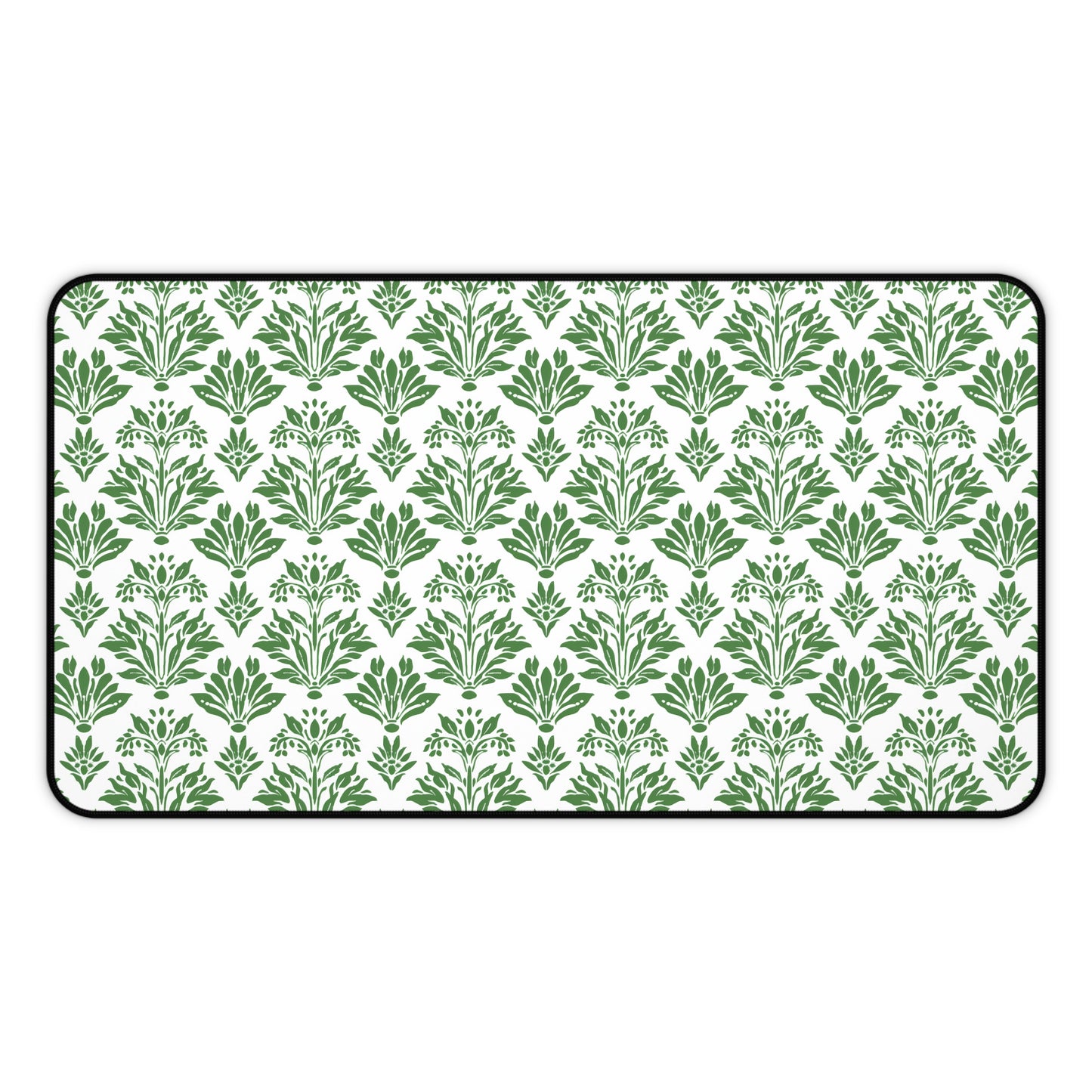 Green Floral Indian Block Print Pattern Gaming Mouse Pad  Desk Mat  - 3 Sizes