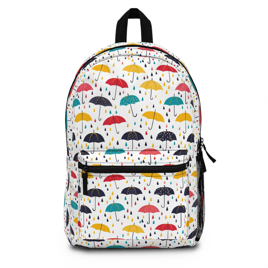 April Showers Parade in A Cheerful Dance of Colorful Umbrellas and Playful Raindrops Lightweight Stylish Durable Backpack (Made in USA)