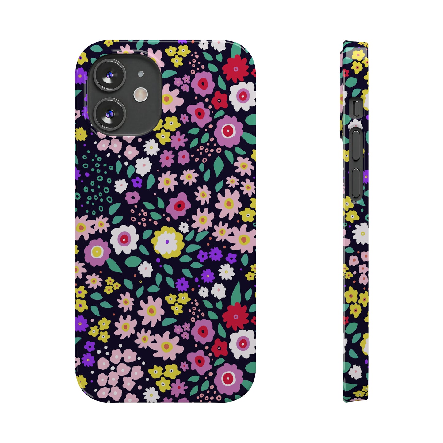 Tiny Colorful Flowers Iphone 15-12 Slim Phone Case