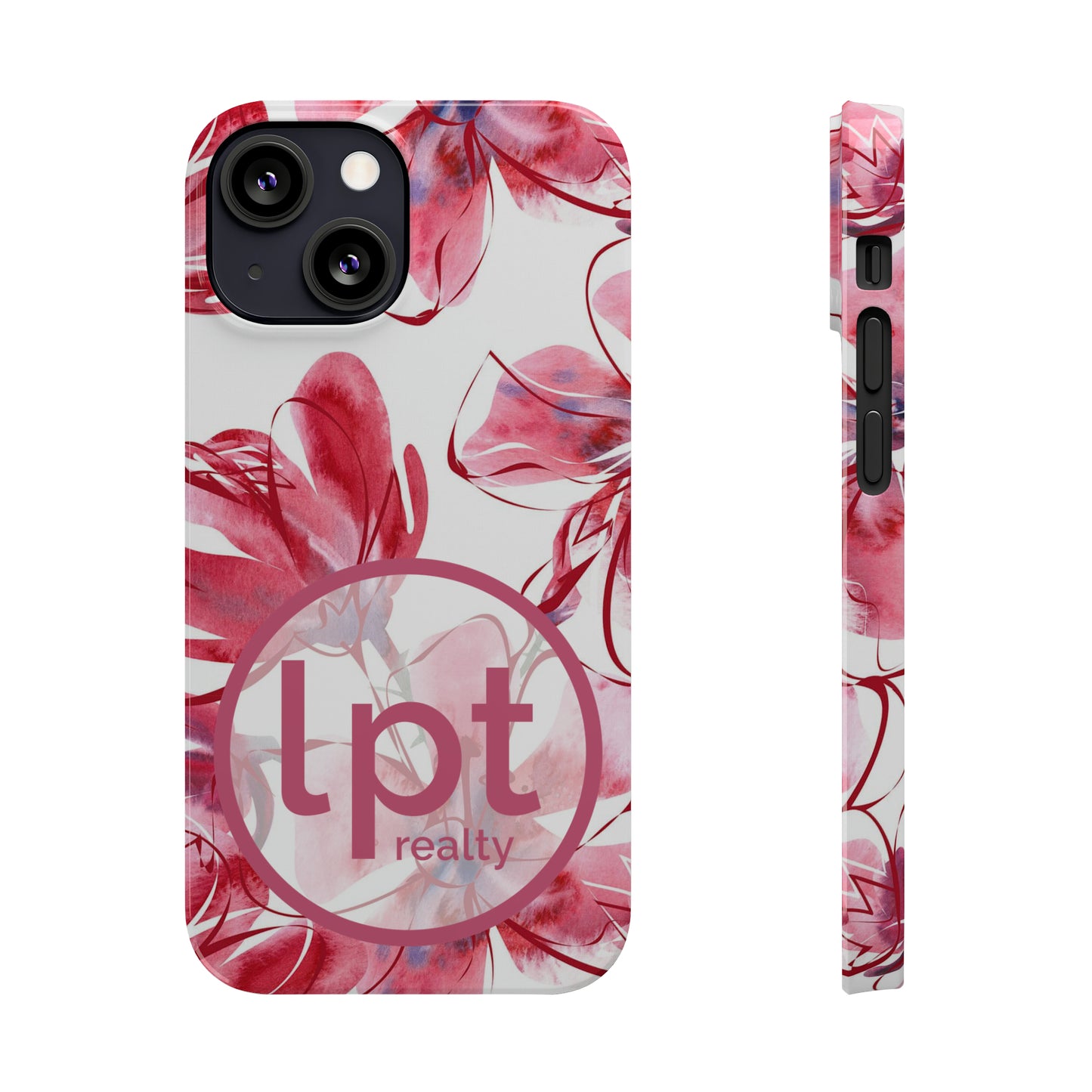 LPT Realty Logo -  Large Pink Flower Iphone 15-12 Slim Phone Case