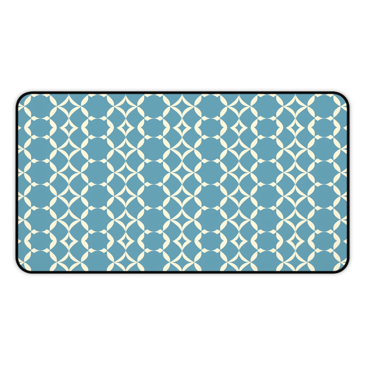 Modern Chic Aqua and Cream Geometric Pattern Extended Gaming Mouse Pad  Desk Mat  - 3 Sizes