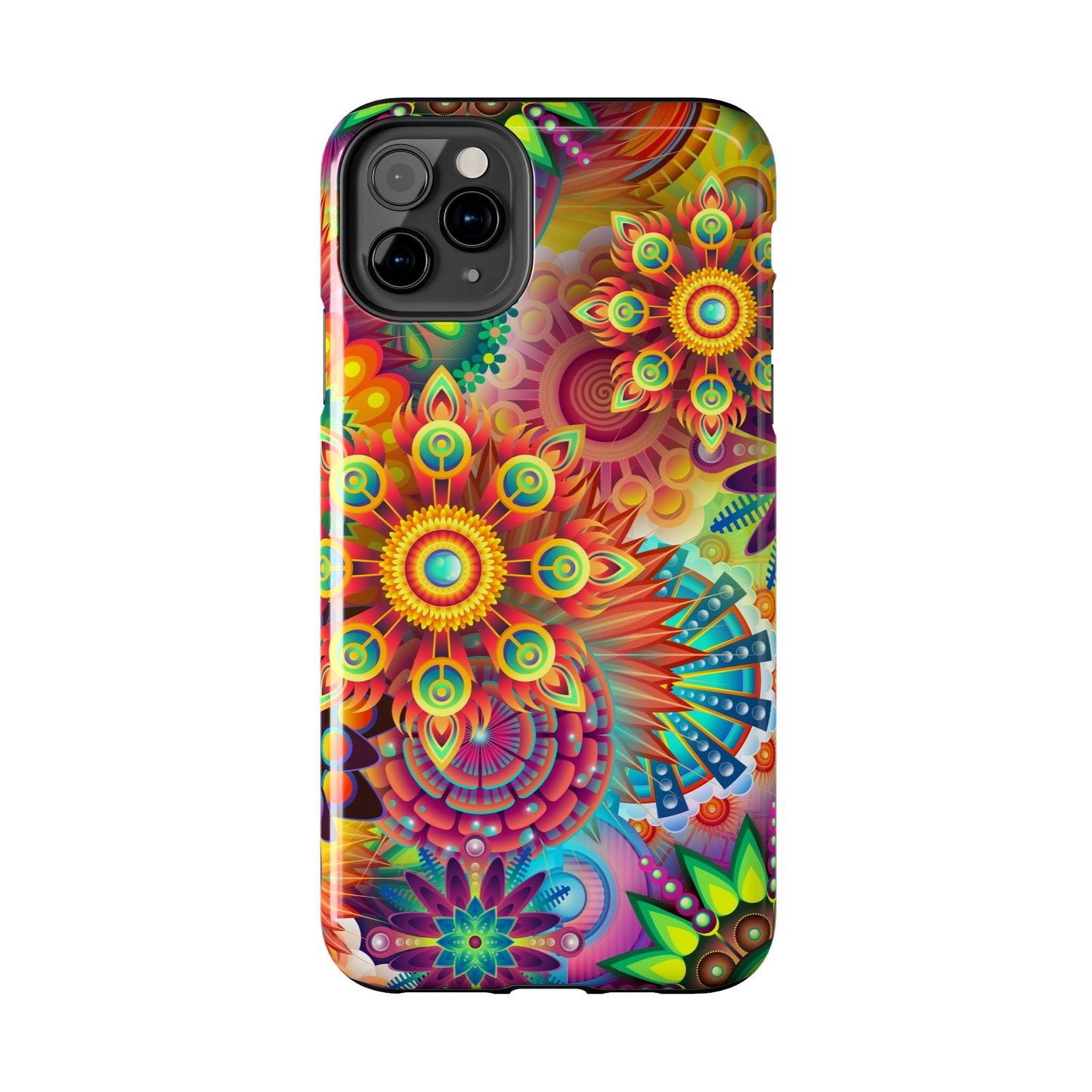 Rainbow Flower Power Design Iphone Tough Phone Case