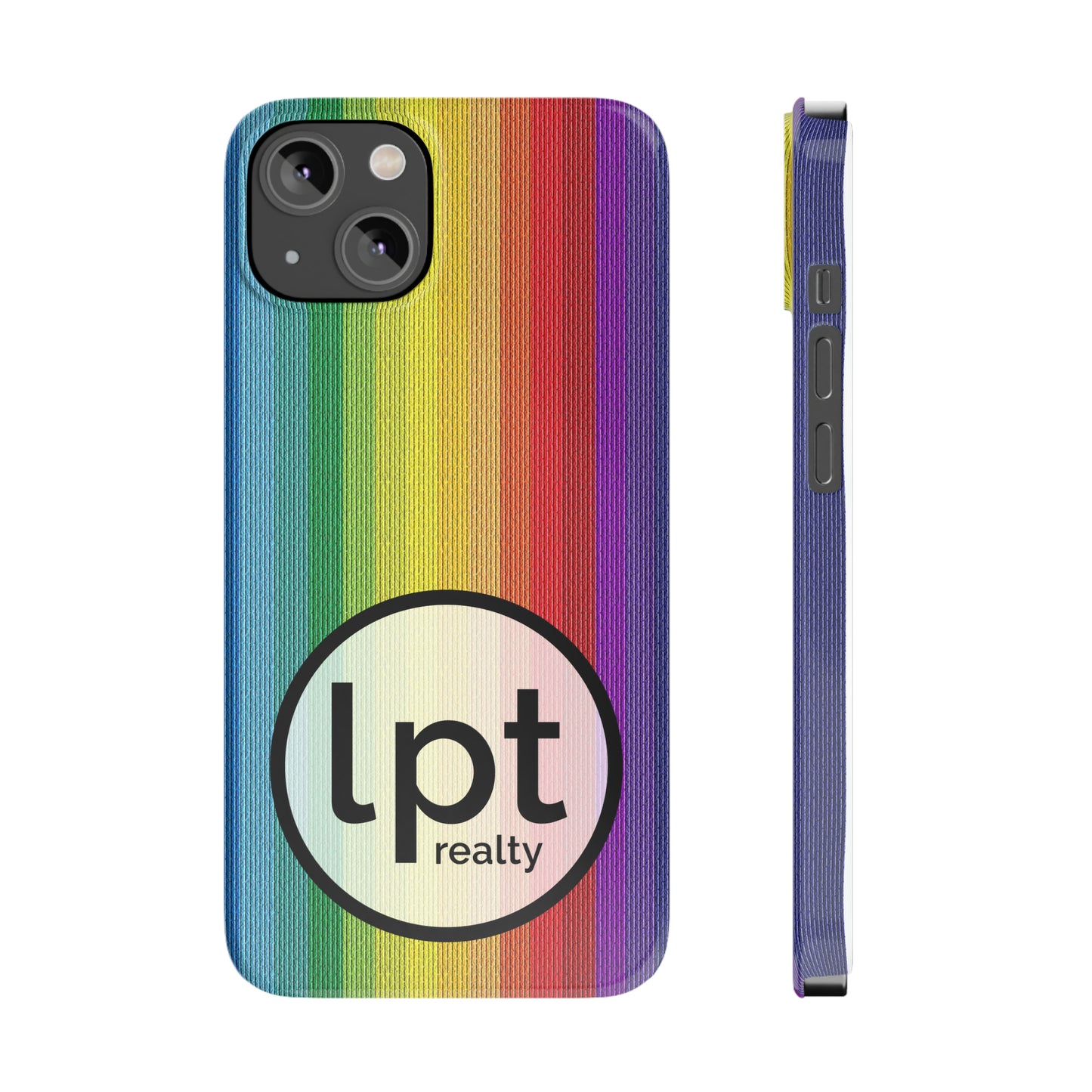 LPT Realty Logo -  Rainbow Stripe Design Iphone 15-12 Slim Phone Case