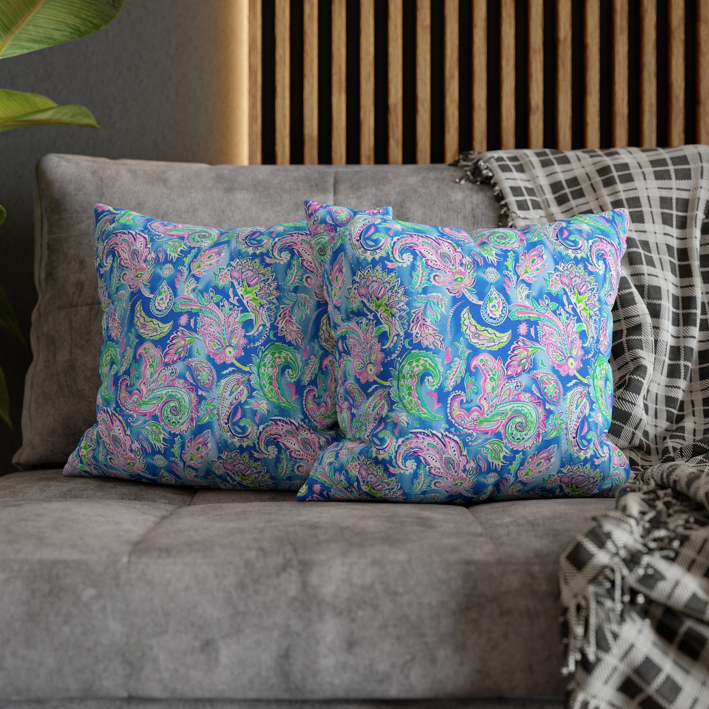 Pastel Paisley Whimsy: Delicate Design in Soft Hues Spun Polyester Square Pillowcase 4 Sizes