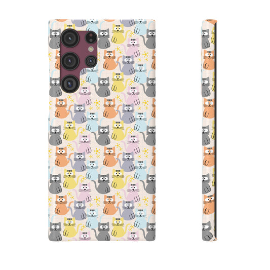 Adorable Cartoon Kitties: Pastel-Colored and Overflowing with Cuteness Samsung Slim Cases