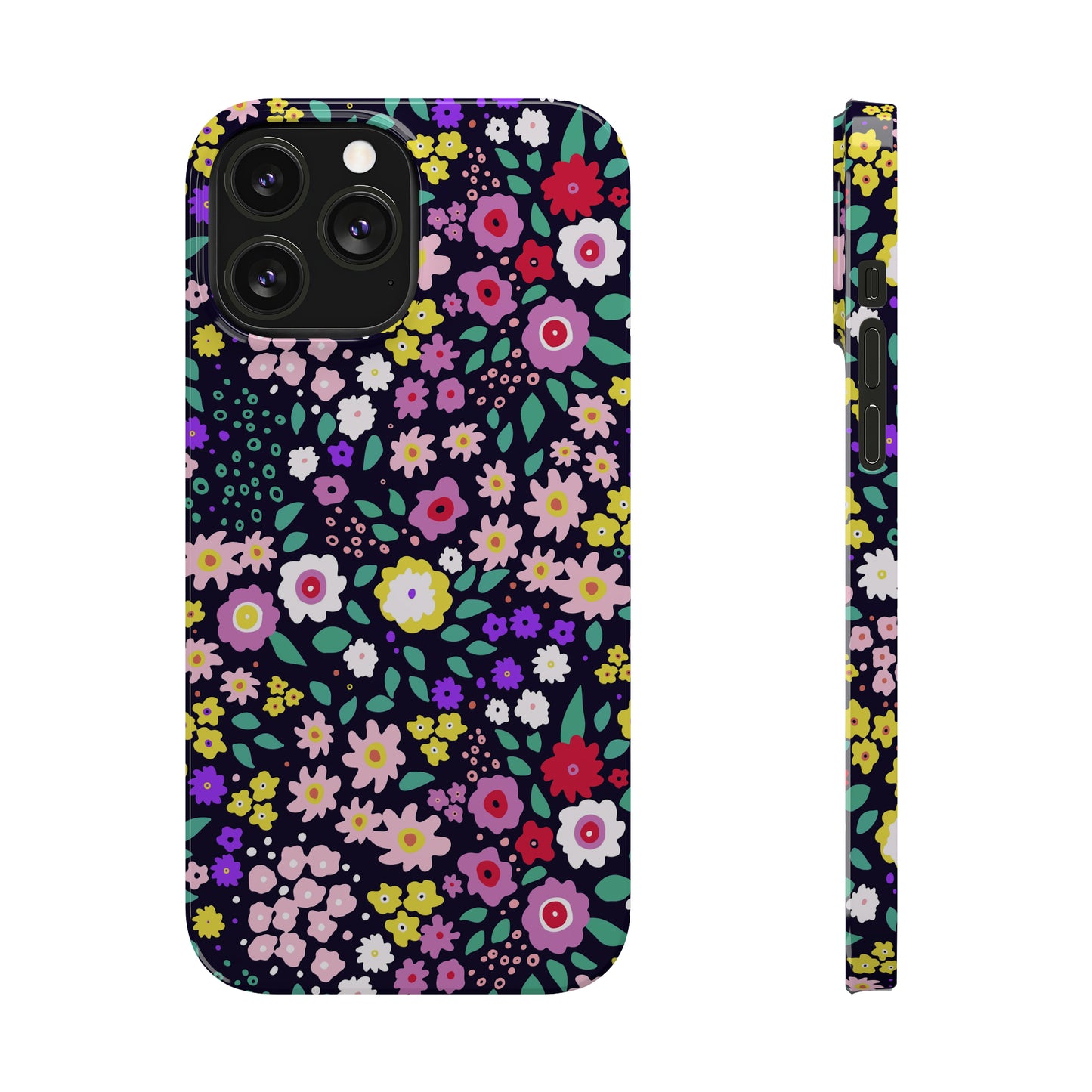 Tiny Colorful Flowers Iphone 15-12 Slim Phone Case