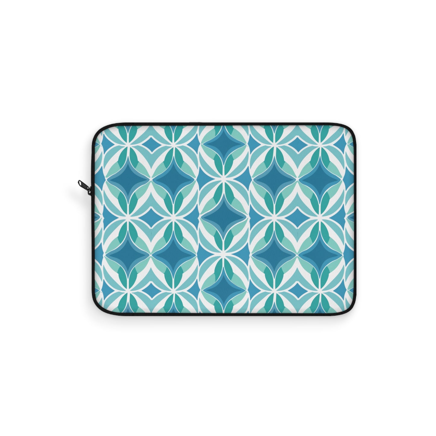 Retro Abstract Blue, Teal, and Aqua Pattern Laptop or Ipad Protective Sleeve 3 Sizes Available