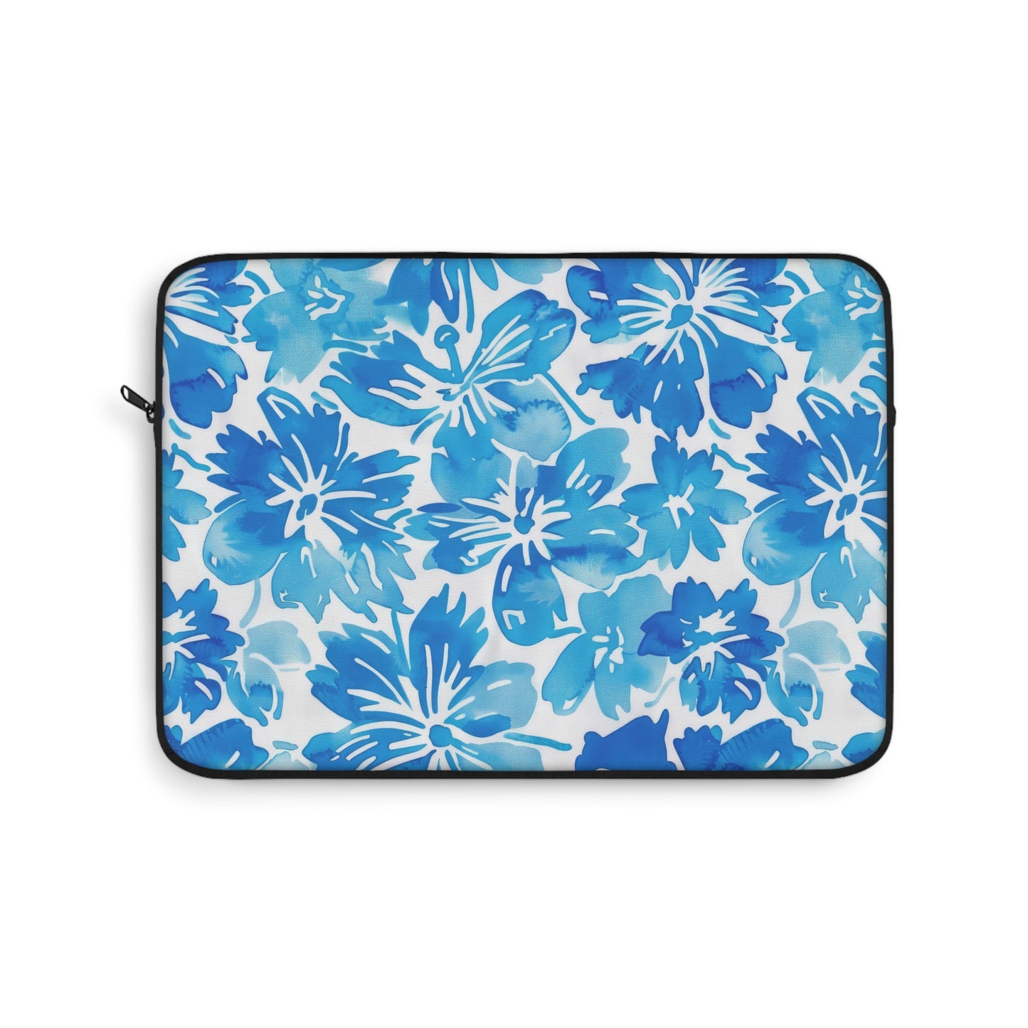 Tranquil Tropics: Soft Blue Tropical Flowers Laptop or Ipad Protective Sleeve 3 Sizes Available